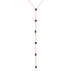 GEMSTONE CLOSEOUT!  1.15ct G SI 14K Rose Gold Ruby Gemstones Pendant Necklace 16+2" Ext Long