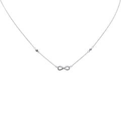 SPECIAL!.12ct G SI 14K White Gold Infinity Style Diamond Pendant Necklace 16+2" EXT Long