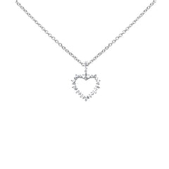 SPECIAL! .54ct G SI 14K White Gold Heart Shaped Diamond Pendant Necklace 18" Long