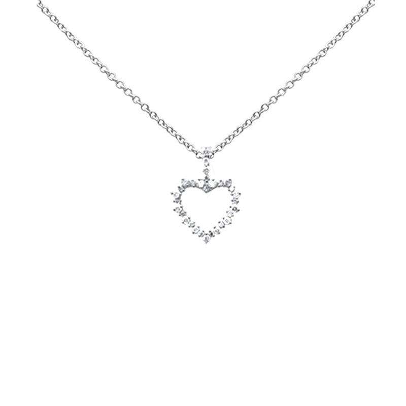 SPECIAL! .54ct G SI 14K White Gold Heart Shaped Diamond Pendant Necklace 18" Long