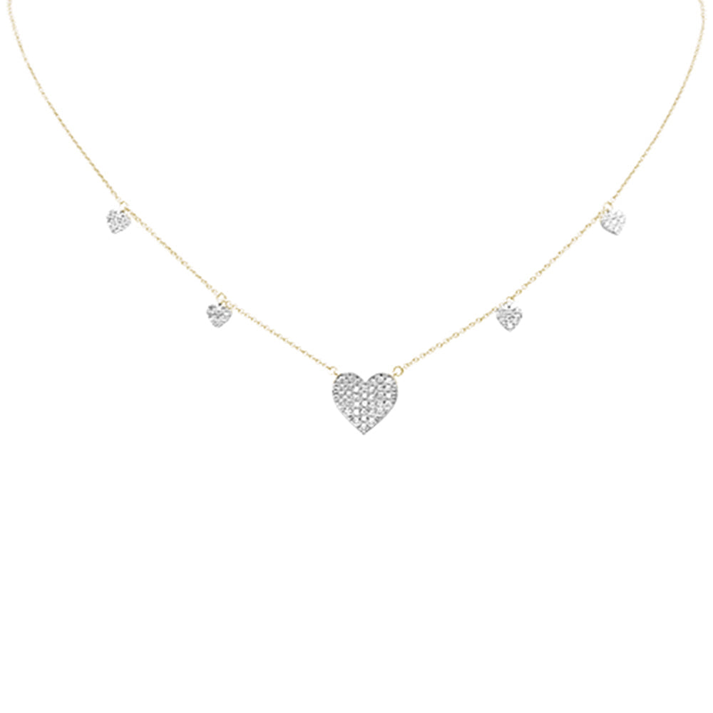SPECIAL! .34ct G SI 14K Yellow Gold Diamond Heart Shaped Pendant Necklace 16+2" EXT Long