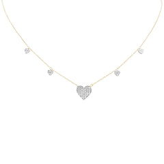 SPECIAL! .34ct G SI 14K Yellow Gold Diamond Heart Shaped Pendant Necklace 16+2" EXT Long