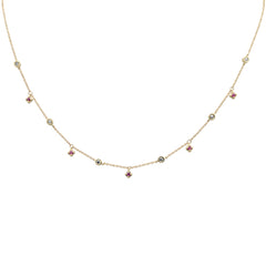 SPECIAL!.37ct G SI 14K Yellow Gold Diamond & Ruby Gemstone Pendant Necklace 16+2" EXT Long