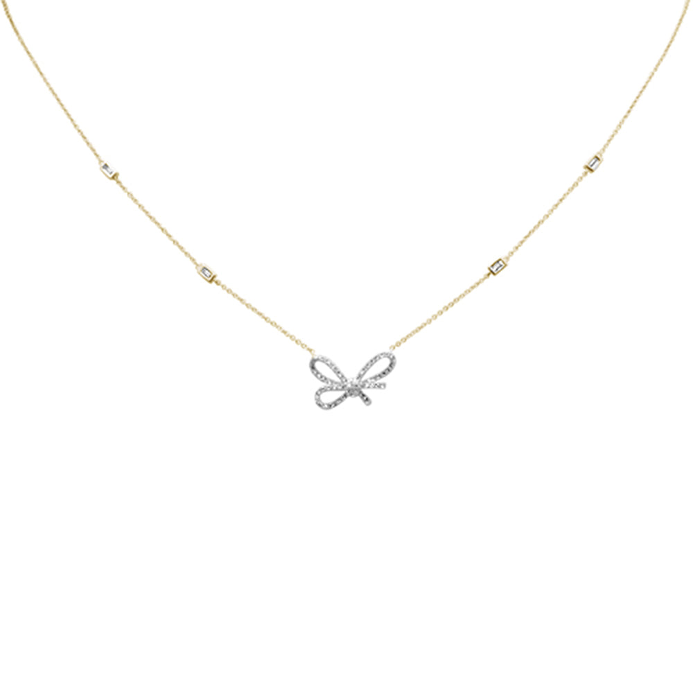 SPECIAL! .33ct G SI 14K Yellow Gold Diamond Ribbon Style Pendant Necklace 18" Long