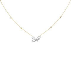 SPECIAL! .33ct G SI 14K Yellow Gold Diamond Ribbon Style Pendant Necklace 18" Long
