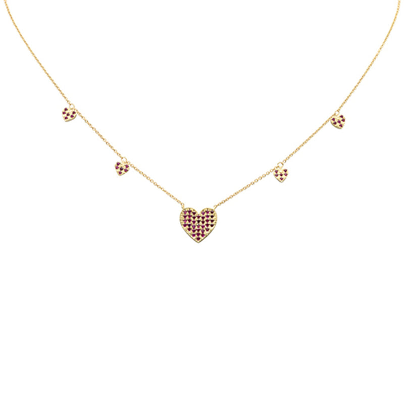 SPECIAL!.51ct G SI 14K Yellow Gold Ruby Gemstone Pendant Necklace 16+2" Long