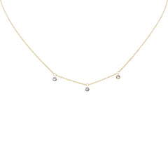 SPECIAL! .08ct G SI 14K Yellow Gold Diamond 3 Stone Pendant Necklace 16+2" Long