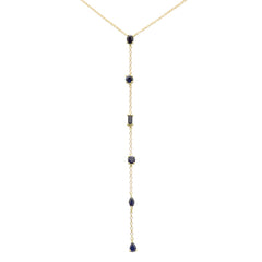 GEMSTONE CLOSEOUT! 1.18ct G SI 14K Yellow Gold Blue Sapphire Gemstones Pendant Necklace 16+2" Ext Long