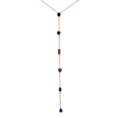GEMSTONE CLOSEOUT! 1.18ct G SI 14K Rose Gold Blue Sapphire Gemstones Pendant Necklace 16+2" Ext Long