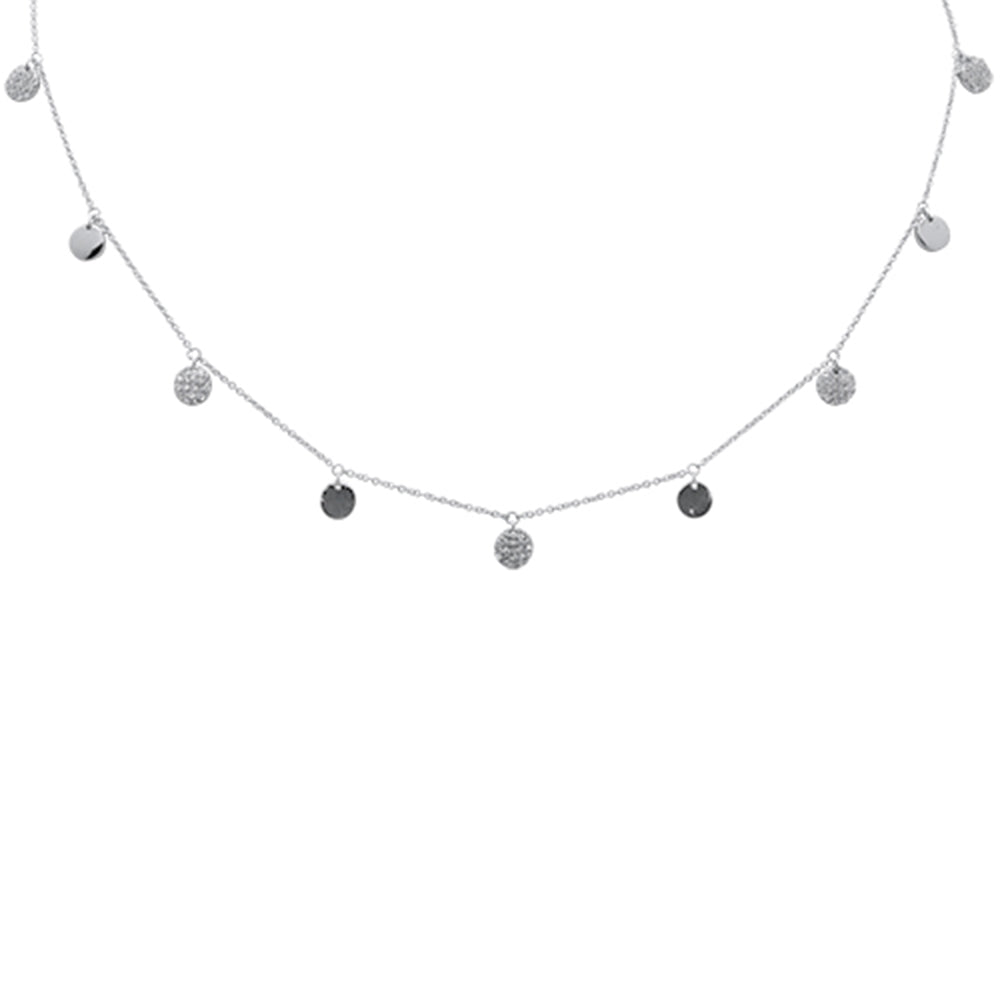 SPECIAL!.28ct G SI 14K White Gold Diamond Round Shaped Dangling Pendant Necklace 16+2" Long