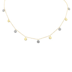 DIAMOND CLOSEOUT! .26ct G SI 14K Yellow Gold Diamond Round Shaped Dangling Necklace 16" Long