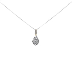 SPECIAL!.50ct G SI 14K Yellow Gold Pear Shaped Round & Baguette Diamond Pendant Necklace 18" Long