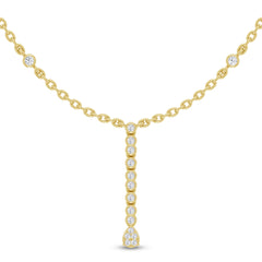 SPECIAL!.20ct G SI 14K Yellow Gold Drop Style Diamond Pendant Necklace 16+2" Long