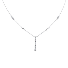 SPECIAL! .21ct G SI 14K White Gold Diamond Dangling Pendant Necklace 16" +2" EXT