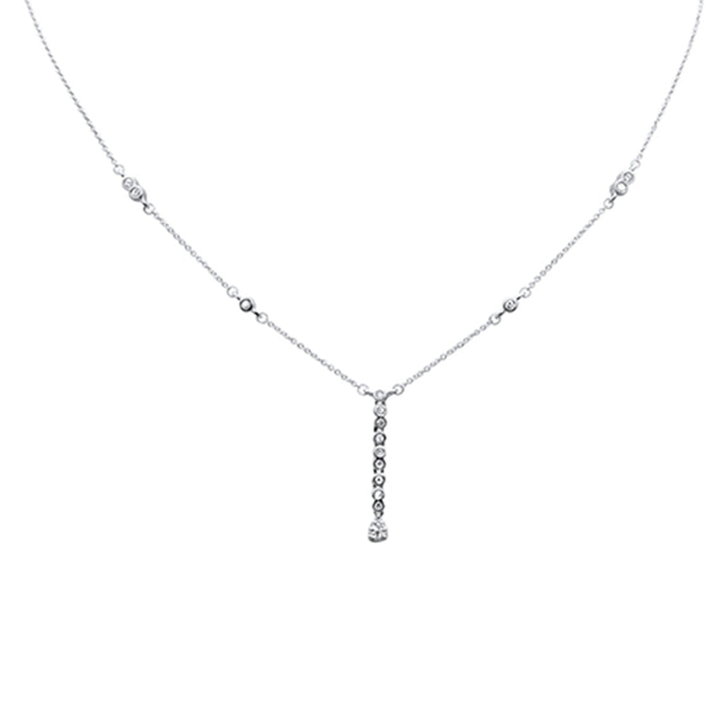 SPECIAL! .21ct G SI 14K White Gold Diamond Dangling Pendant Necklace 16" +2" EXT