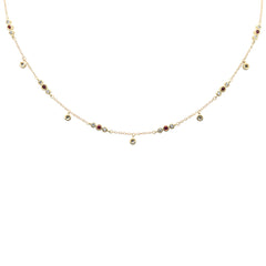 SPECIAL!.60ct G SI 14K Yellow Gold Diamond & Ruby Gemstone Pendant Necklace 16+2" Long