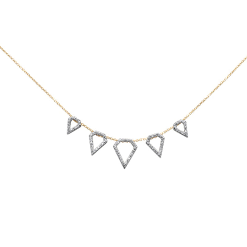 SPECIAL!.33ct G SI 14K Yellow Gold Diamond Drop Style Pendant Necklace 18" Long