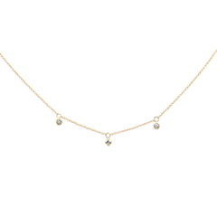 SPECIAL! .09ct G SI 14K Yellow Gold Diamond 3 Stone Pendant Necklace 16+2" Long