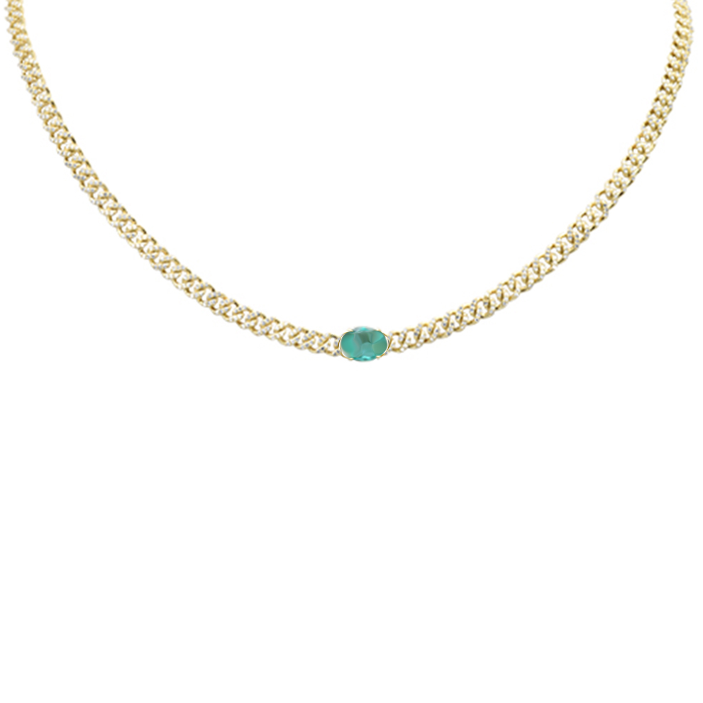 SPECIAL! 2.05ct G SI 14K Yellow Gold Emerald Gemstone Diamond & Emerald Gemstone Chain Necklace 13+3" Long