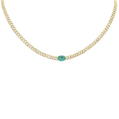 SPECIAL! 2.05ct G SI 14K Yellow Gold Emerald Gemstone Diamond & Emerald Gemstone Chain Necklace 13+3" Long