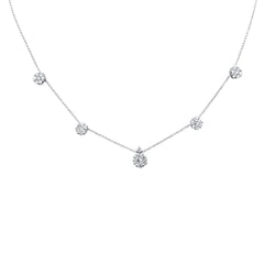 SPECIAL!.99ct G SI 14K White Gold Diamond Flower Pendant Necklace 16+2" Ext Long