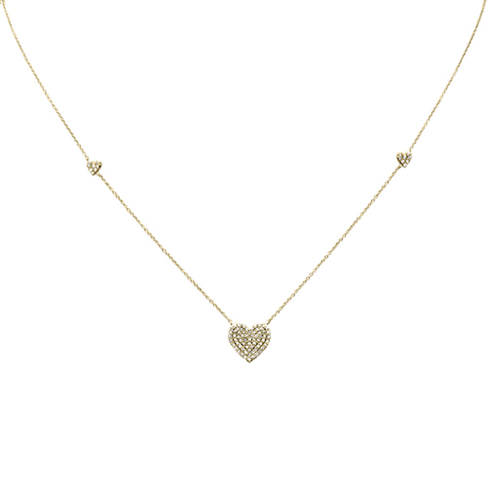 DIAMOND CLOSEOUT! .46ct G SI 14K Yellow Gold Diamond Heart Shaped Pendant Necklace 18" Long