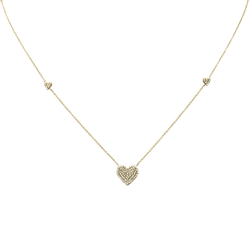DIAMOND CLOSEOUT! .46ct G SI 14K Yellow Gold Diamond Heart Shaped Pendant Necklace 18" Long
