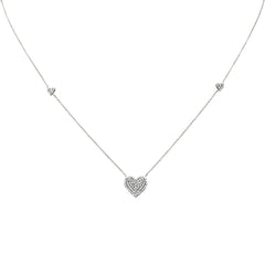 DIAMOND CLOSEOUT!  .43ct G SI 14K White Gold Diamond Heart Shaped Pendant Necklace 18" Long