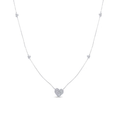 DIAMOND CLOSEOUT!  .43ct G SI 14K White Gold Diamond Heart Shaped Pendant Necklace 18" Long