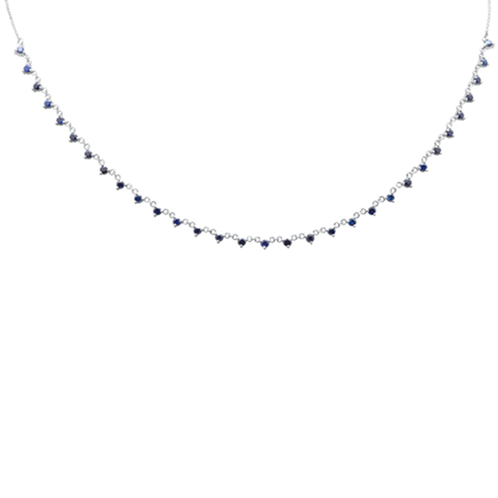GEMSTONE   CLOSEOUT! 2.75ct G SI 14K White Gold & Diamond Blue Sapphire Gemstone Pendant Necklace 16+2" Long