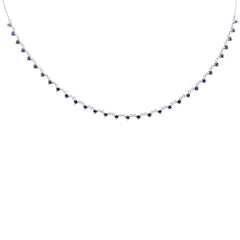 GEMSTONE   CLOSEOUT! 2.75ct G SI 14K White Gold & Diamond Blue Sapphire Gemstone Pendant Necklace 16+2" Long