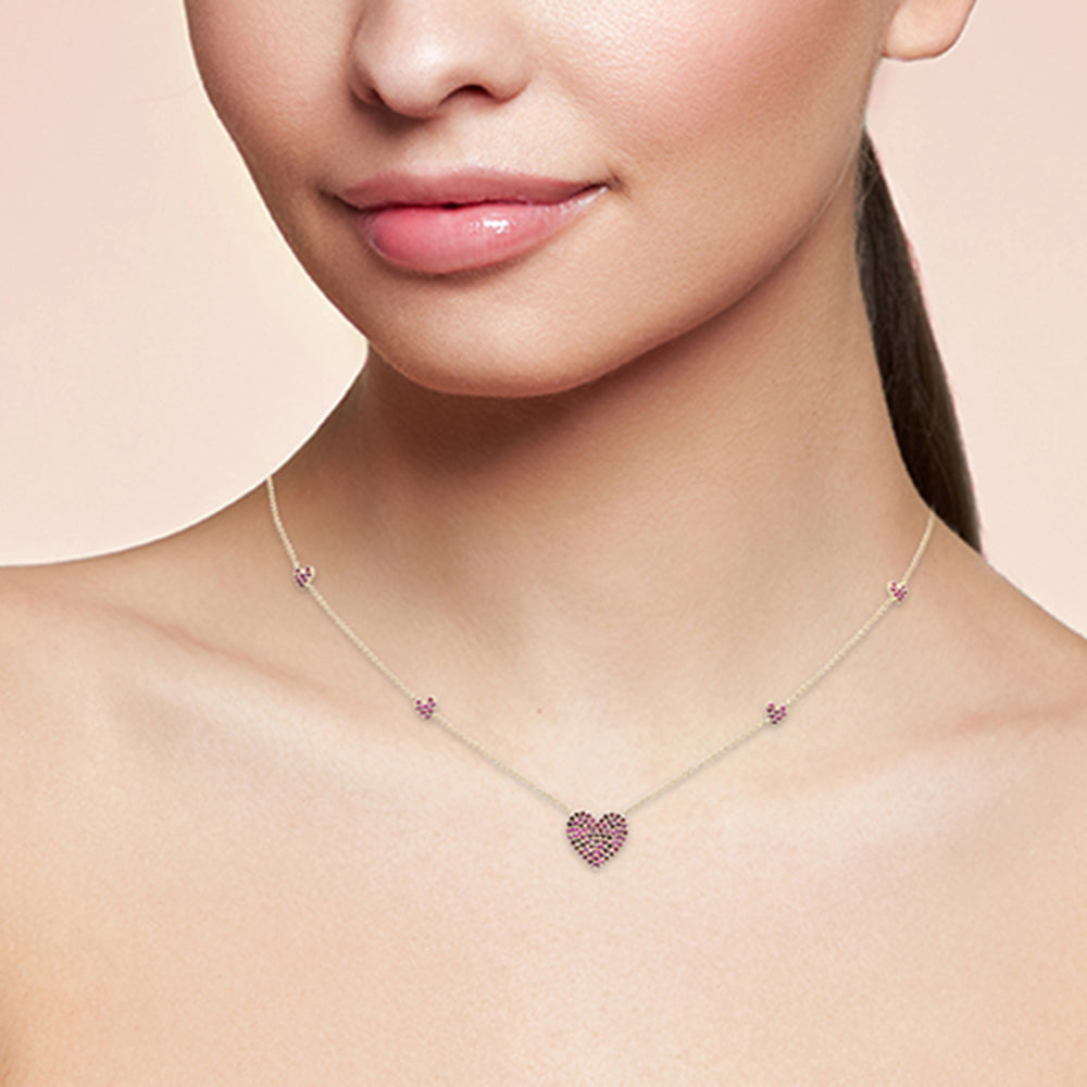SPECIAL!.62ct G SI 14K Yellow Gold Ruby Gemstone Pendant Necklace 18" Long