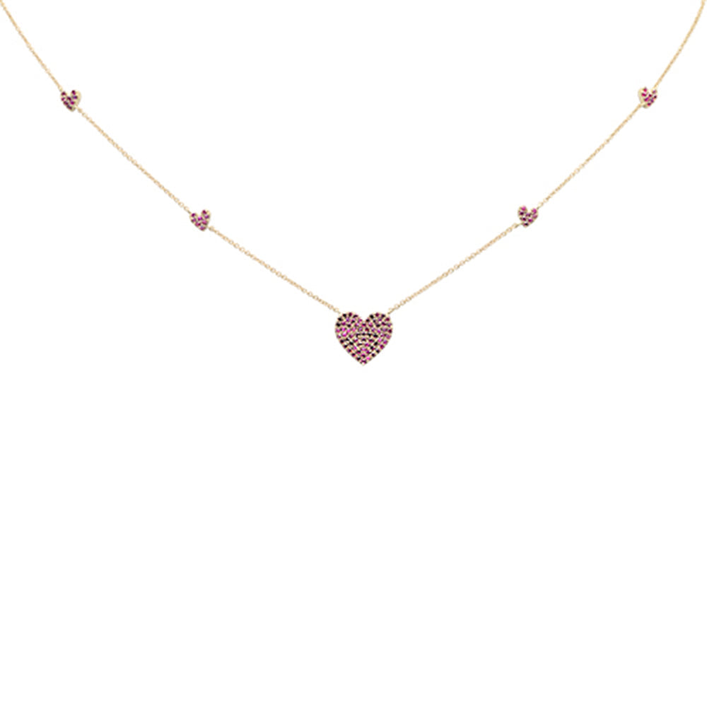 SPECIAL!.62ct G SI 14K Yellow Gold Ruby Gemstone Pendant Necklace 18" Long