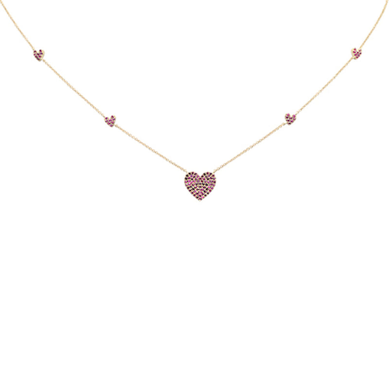 SPECIAL!.62ct G SI 14K Yellow Gold Ruby Gemstone Pendant Necklace 18" Long