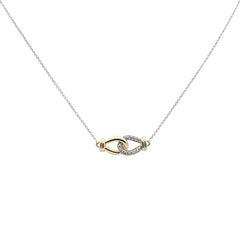 SPECIAL!.14ct G SI 14K Two Tone Diamond Pendant Necklace 16+2" Long