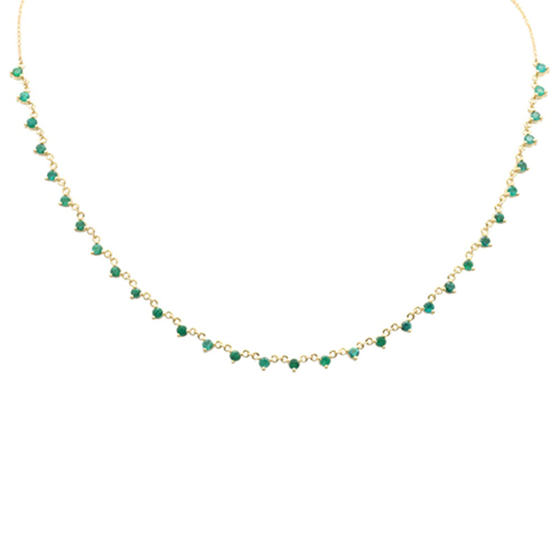 GEMSTONE   CLOSEOUT!   2.04ct G SI 14K Yellow Gold Emerald Gemstone Pendant Necklace 16+2" Long