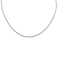 SPECIAL!4.26ct G SI 14K White Gold Pink Sapphire Gemstone Pendant Necklace 15+2" Long