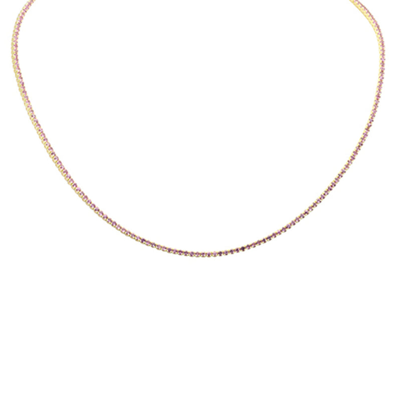 SPECIAL! 4.18ct G SI 14K Yellow Gold Pink Sapphire Pendant Necklace 15+2" Long