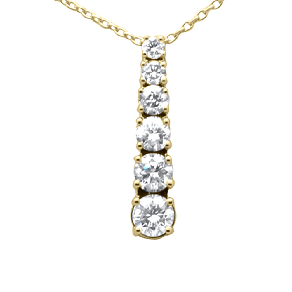 SPECIAL!.60ct G SI 14K Yellow Gold Diamond Drop Pendant Necklace 18" Long Chain
