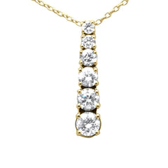 SPECIAL!.60ct G SI 14K Yellow Gold Diamond Drop Pendant Necklace 18" Long Chain