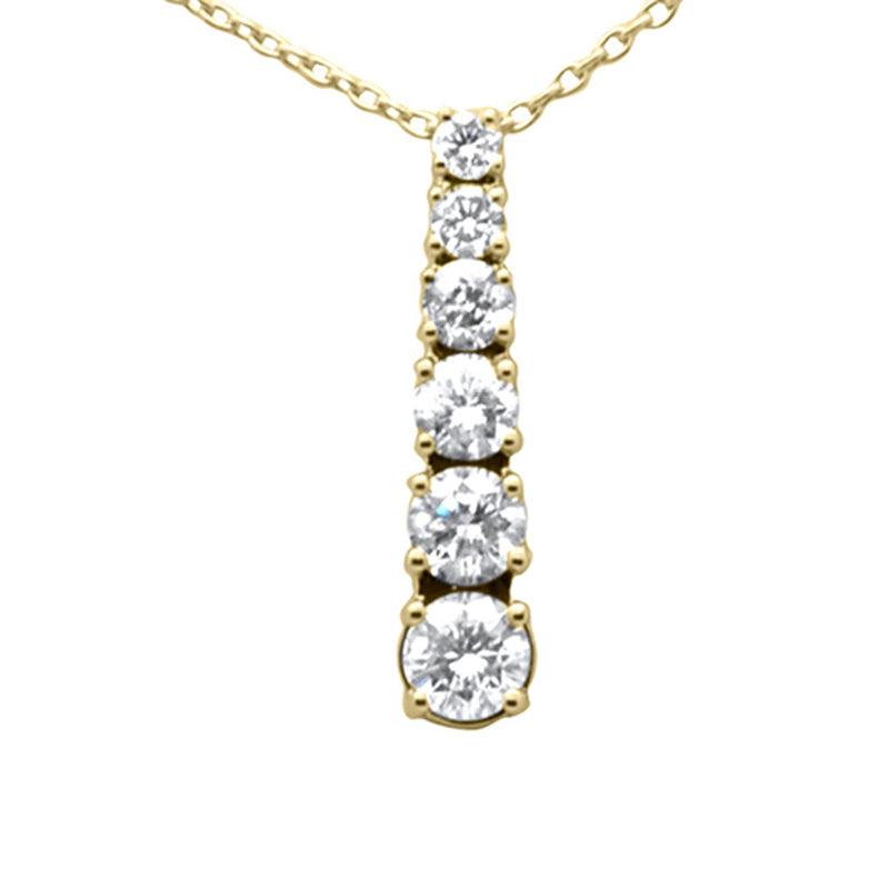 SPECIAL!.60ct G SI 14K Yellow Gold Diamond Drop Pendant Necklace 18" Long Chain