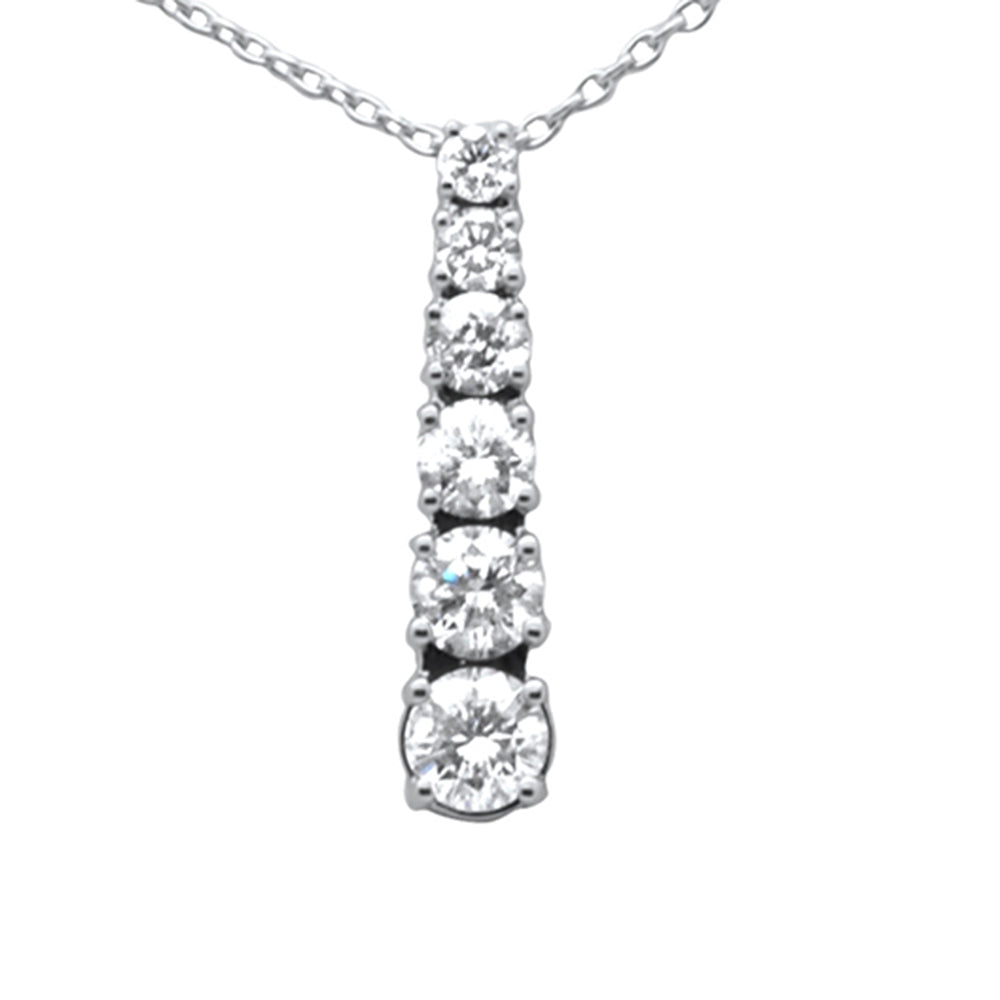 SPECIAL!.60ct G SI 14K White Gold Diamond Drop Pendant Necklace 18" Long Chain