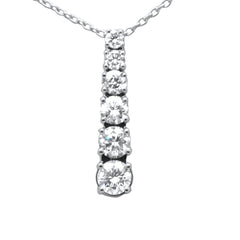 SPECIAL!.60ct G SI 14K White Gold Diamond Drop Pendant Necklace 18" Long Chain