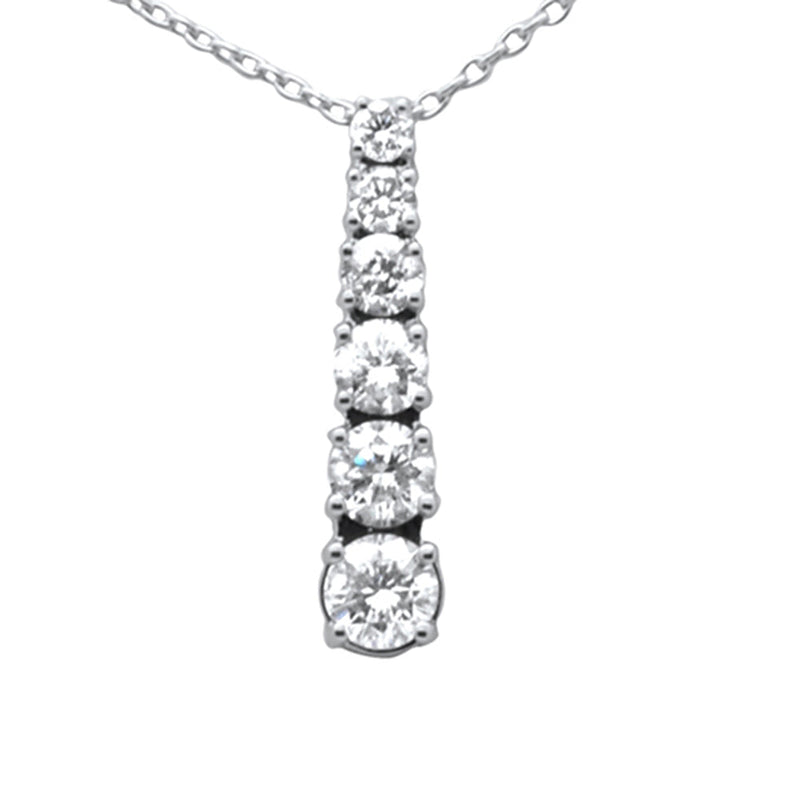 SPECIAL!.60ct G SI 14K White Gold Diamond Drop Pendant Necklace 18" Long Chain