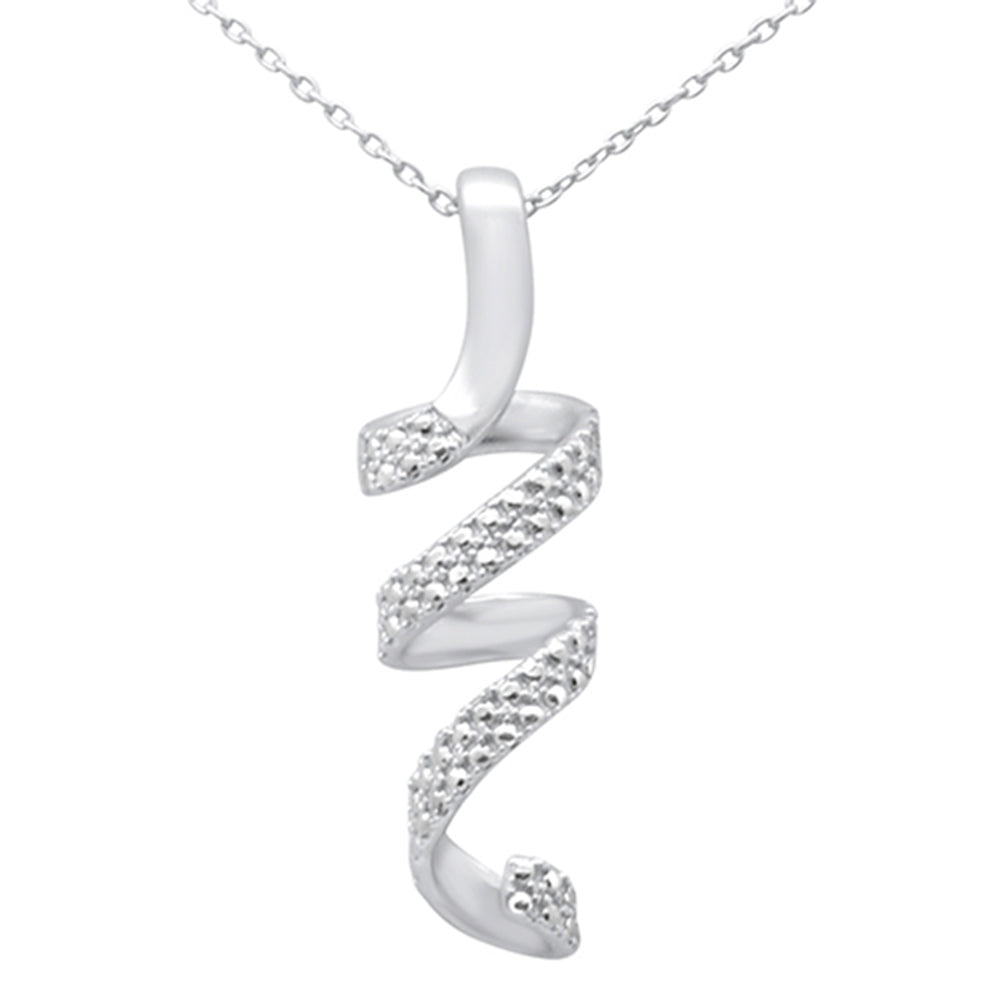 DIAMOND CLOSEOUT! .25ct G SI 14K White Gold Diamond Swirl Pendant