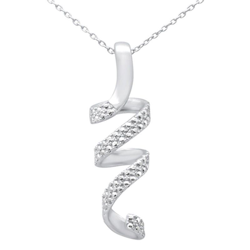 DIAMOND CLOSEOUT! .25ct G SI 14K White Gold Diamond Swirl Pendant