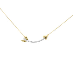 SPECIAL! .10ct G SI 14K Yellow Gold Diamond Arrow Pendant Necklace 18" Long Chain