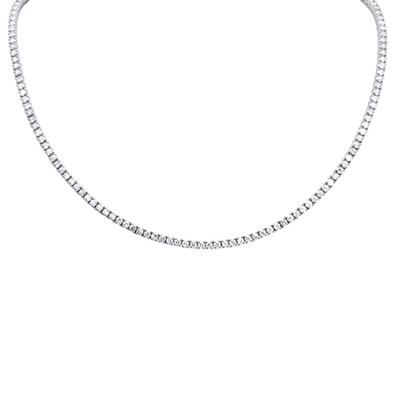 SPECIAL! 10.75ct G SI 14K White Gold Diamond Tennis Necklace 18" Long