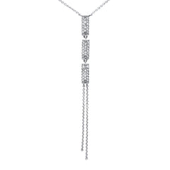 DIAMOND  CLOSEOUT!  .27ct G SI 14K White Gold Diamond Drop Pendant Necklace 16" Long