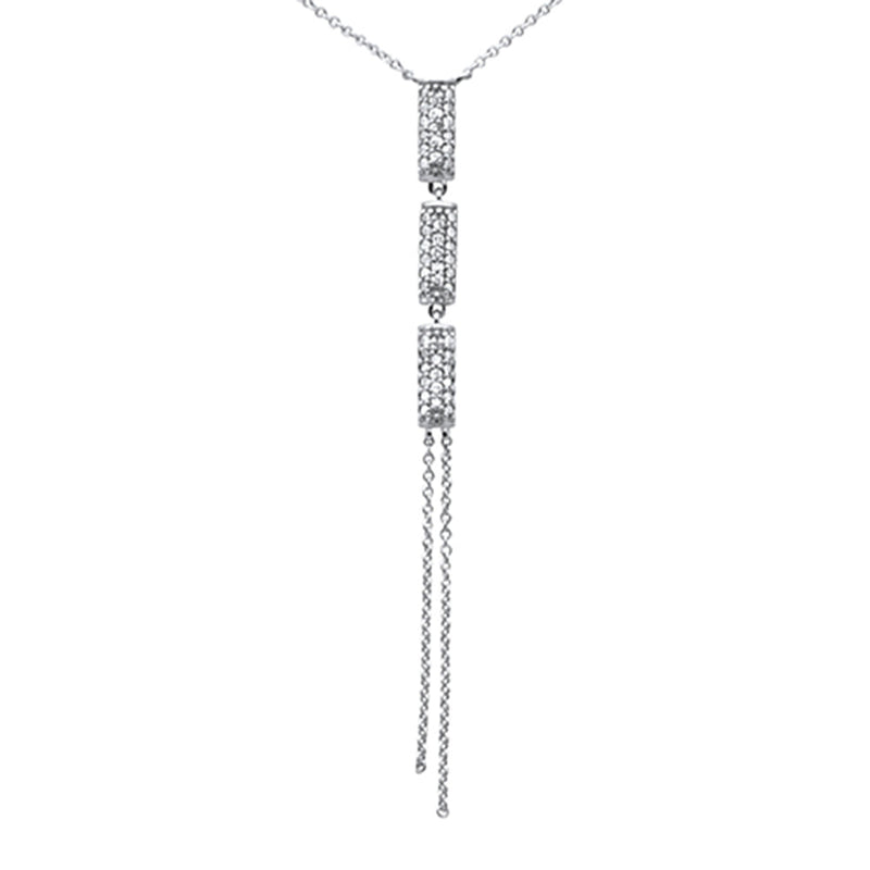 DIAMOND  CLOSEOUT!  .27ct G SI 14K White Gold Diamond Drop Pendant Necklace 16" Long